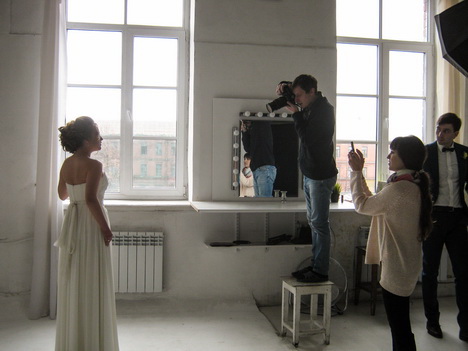 Бэкстейдж со свадебной фотосессии в студии 